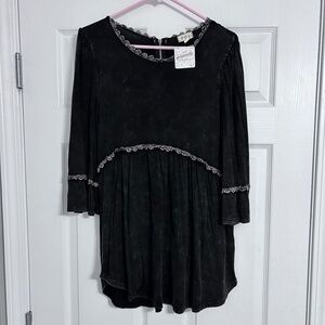 Pol Flowy Festival Dress with Ruffle Sleeves, Size Medium